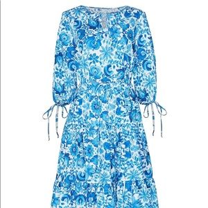 MDS Stripes Blue Floral Dress